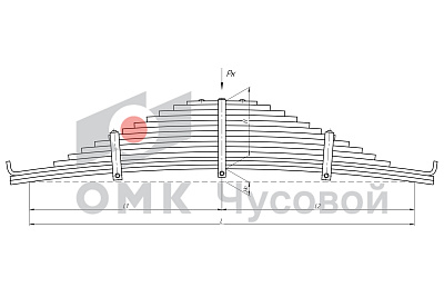 Рессора задняя для грузовиков производства ПАО КамАЗ 65115, 55111, 43118 14 листов